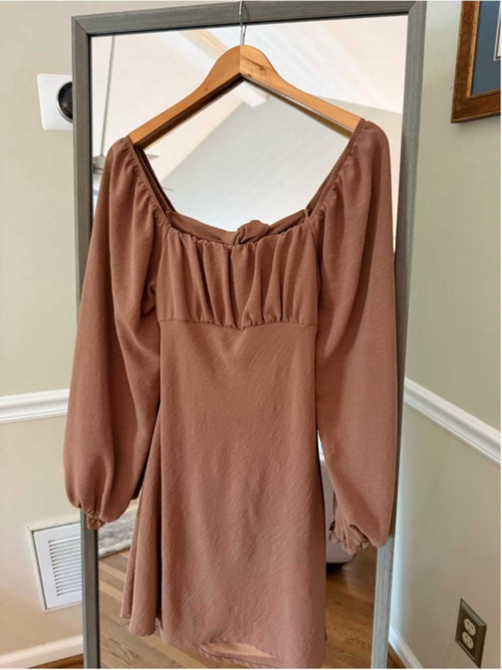 Women's Originality Brown Long Sleeve Dress M